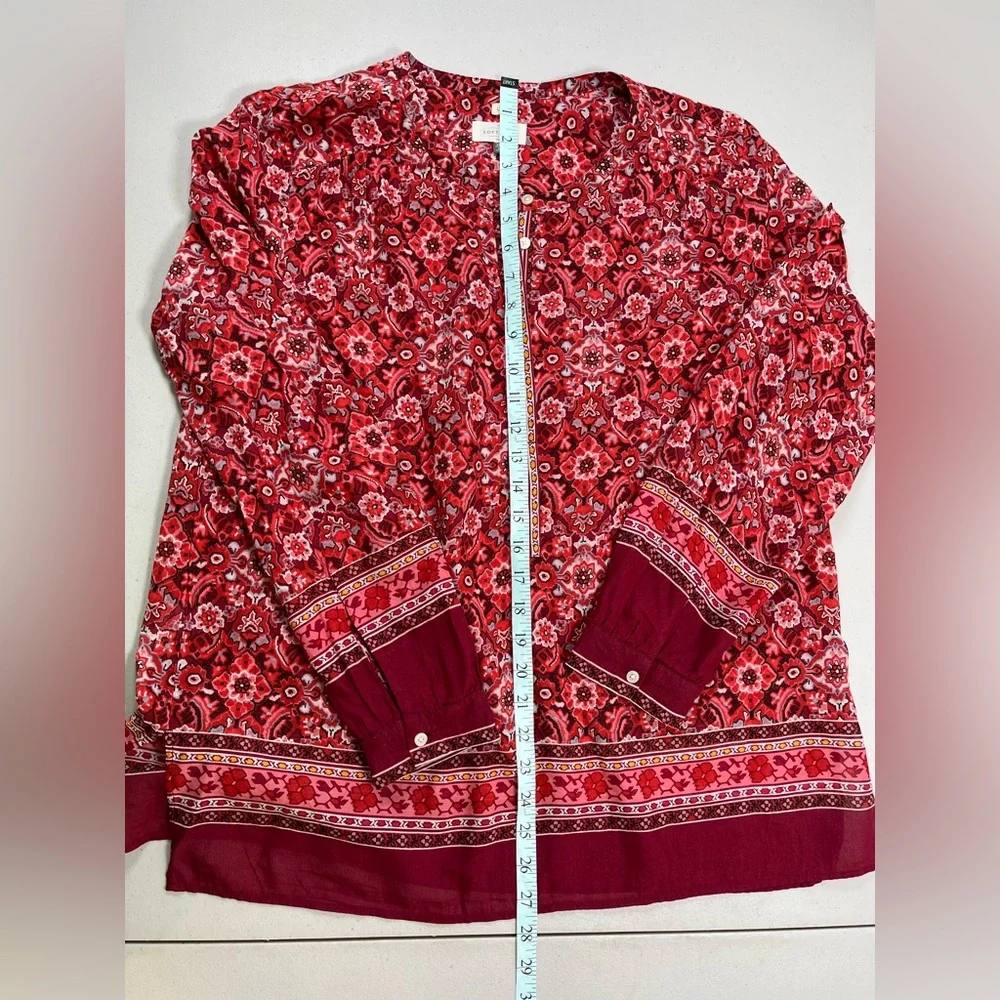 ANN TAYLOR LOFT Sz L The Softened Shirt Scarlet Bouquet
Softened Shirt Sheer - Picture 11 of 17